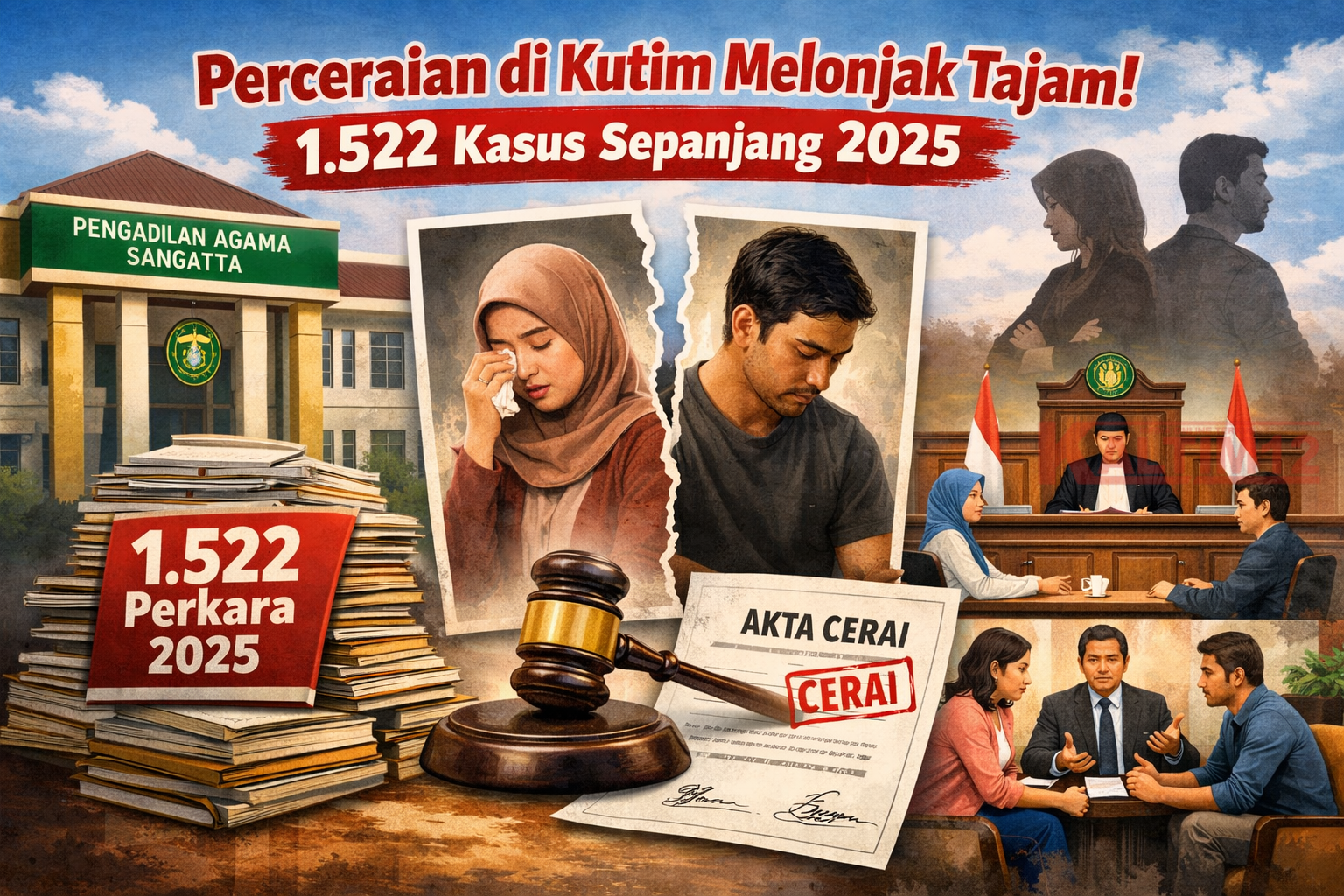 Perceraian di Kutim Melonjak Tajam, PA Sangatta Tangani 1.522 Perkara Sepanjang 2025
